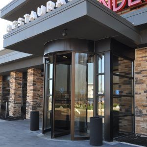 Photo of a revolving entrance at a high-end restaurant