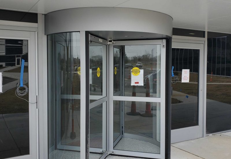 Photo of a new automatic revolving door